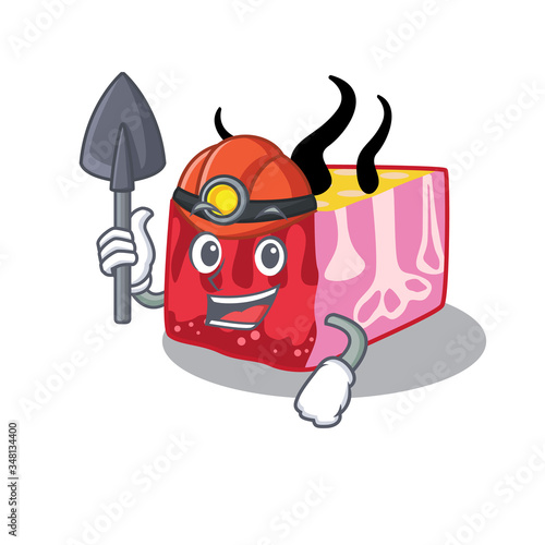 Skin miner cartoon design concept with tool and helmet