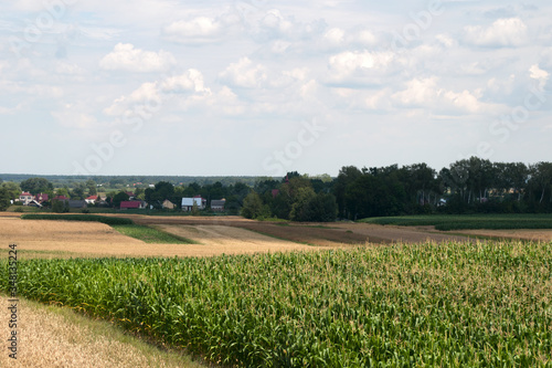 Rural Poland, view of fields and farming in the countryside