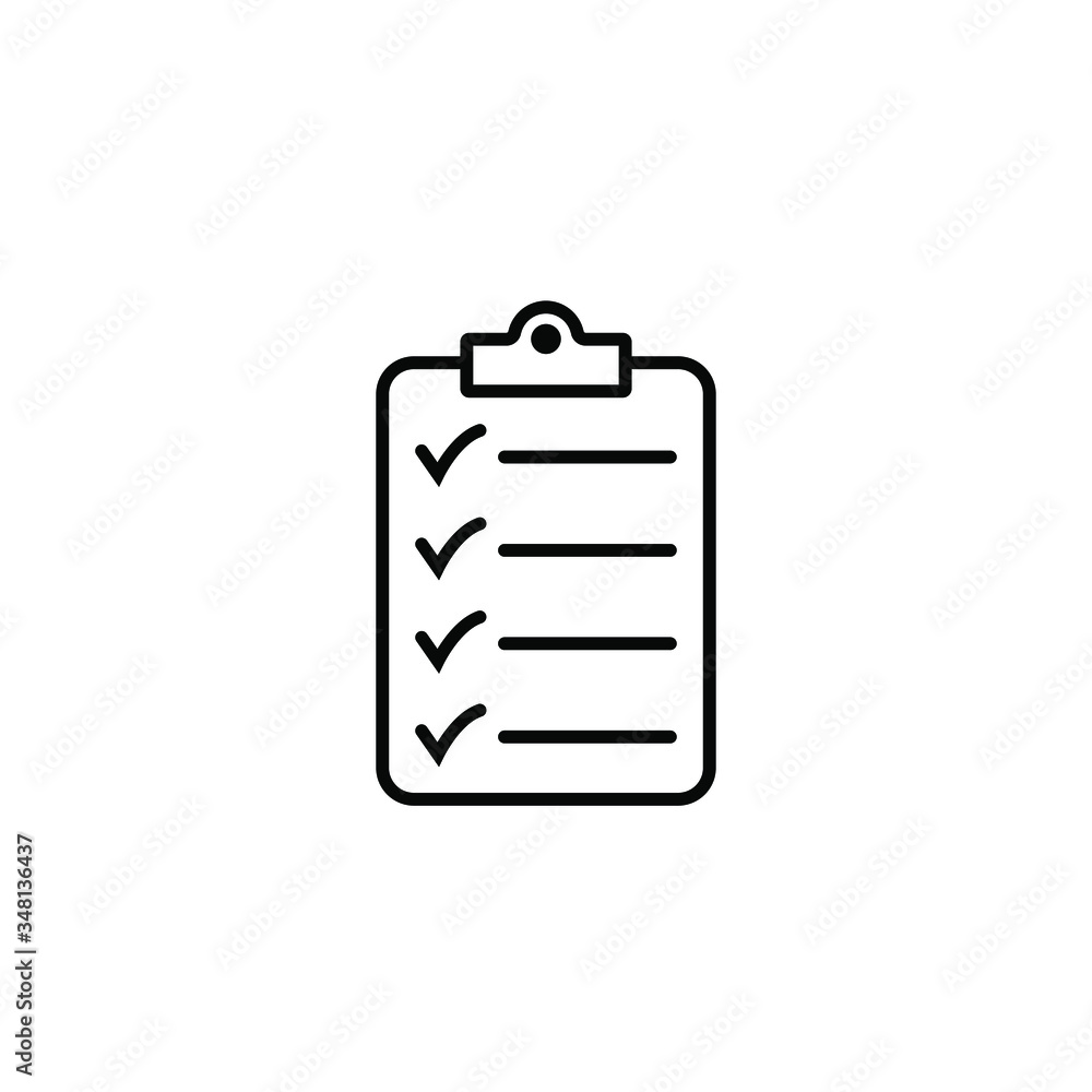 Clipboard with checklist icon, symbol for web site and app design. Vector illstration. Clipboard with checklist icon, symbol for web site and app design. Vector illstration.