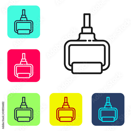 Black line TPX loop training equipment icon isolated on white background. Sport equipment. Set icons in color square buttons. Vector