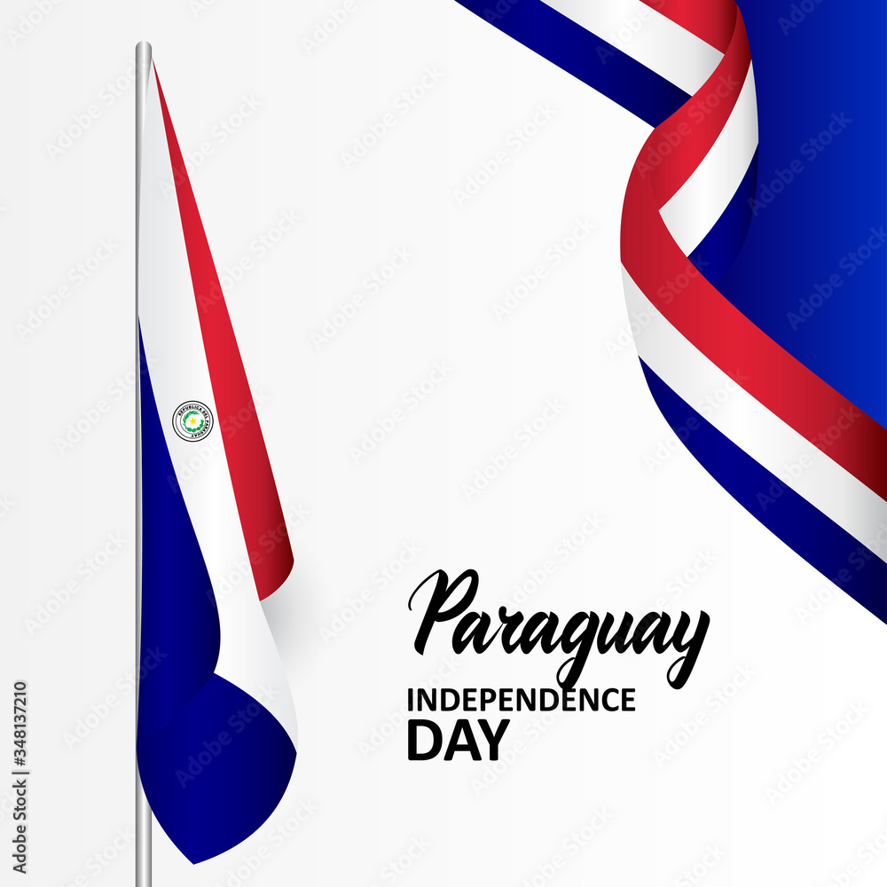 Obraz premium Paraguay Independence Day Banner With Flag Illustration