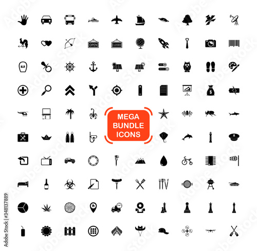 Exclusive Mega Bundle Icons Pack. Collection universal solid vector icons for website
