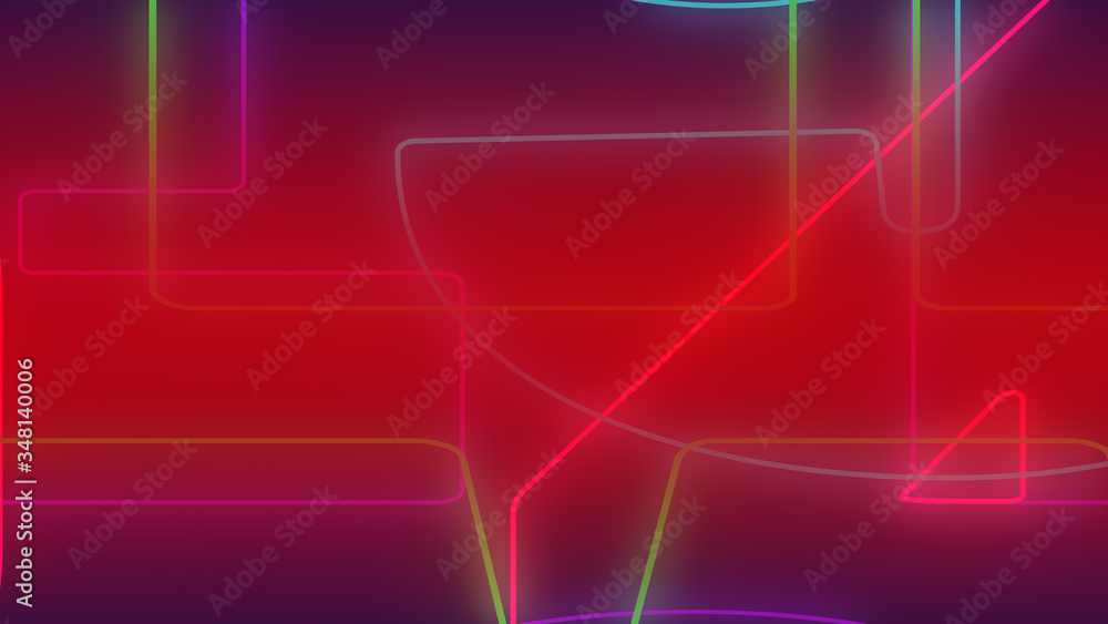 Abstract dark red pink and purple neon light gradient background.3d render illustration.