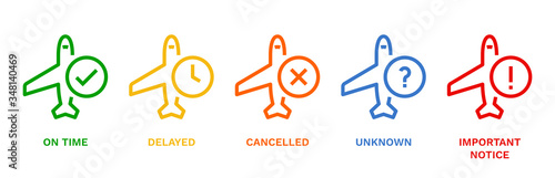 Flight Status Concept Icons.