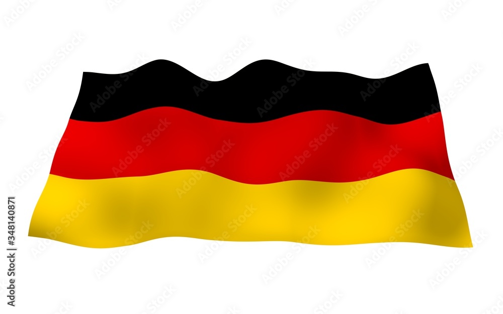 Flag of Germany. Wide format 3D illustration. State symbol of the Federal Republic of Germany. 3D rendering Flag of Germany. Wide format 3D illustration. State symbol of the Federal Republic of Germany. 3D rendering