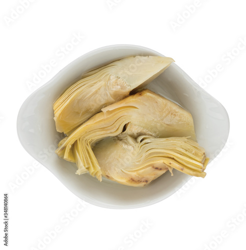 sliced artichokes - appetizer of vegetables in olive oil. Homemade preserves as a side dish or aperitif