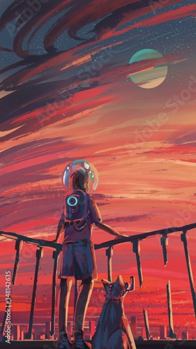 illustration of futuristic city