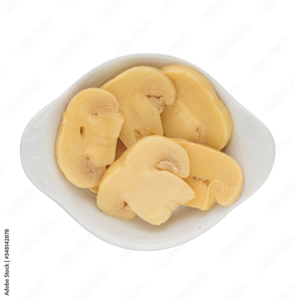 sliced mushrooms - appetizer of vegetables in olive oil. Homemade preserves as a side dish or aperitif