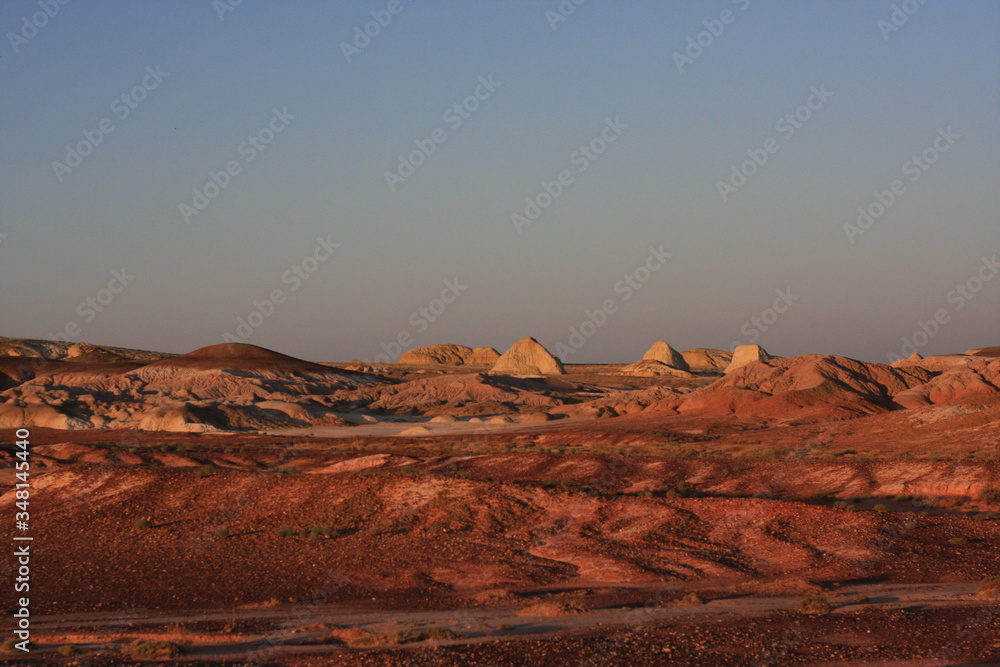 evening in the red canyon, natural colors, asia