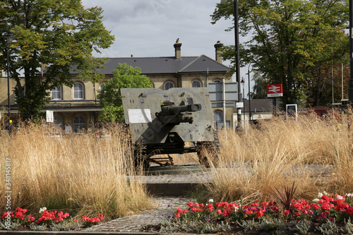 A 25 Pounder British Field Gun and Howitzer found in Aldershot, Hampshire, UK