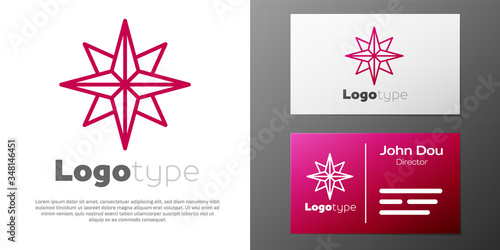Bild auf Leinwand Logotype line Wind rose icon isolated on white background
