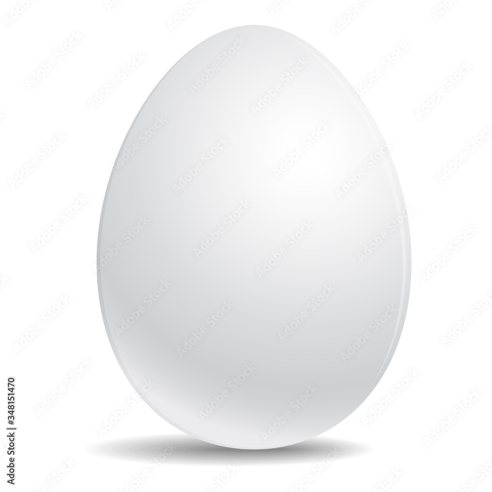 Egg Realistic white icon isolated on white background. Template for Easter patterns and images. Egg Realistic white icon isolated on white background. Template for Easter patterns and images.
