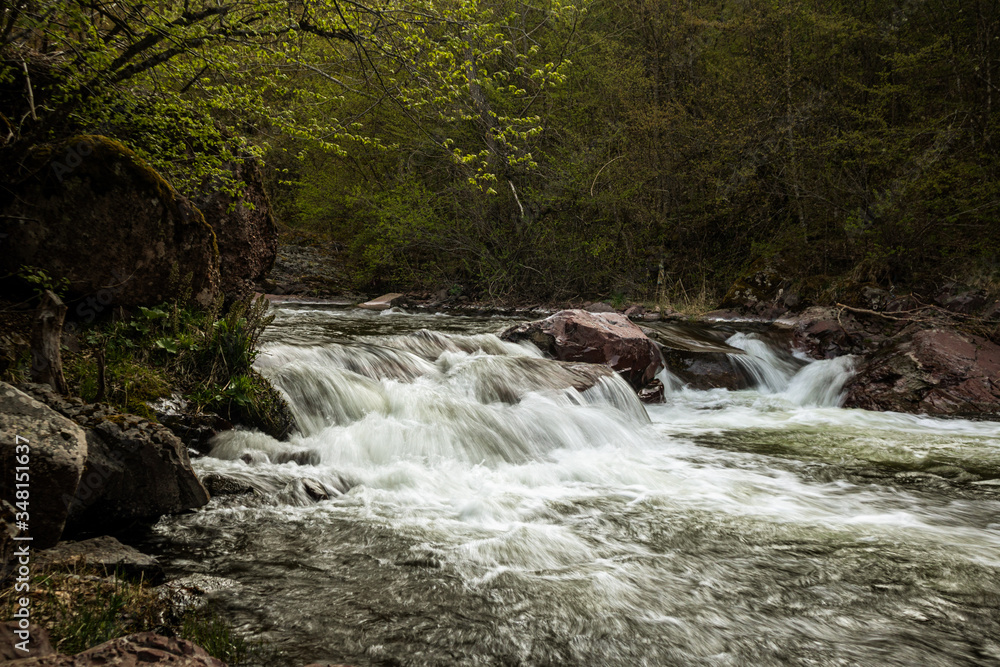 Clean and speed mountain river on Old Mountain (stara planina) in Serbia