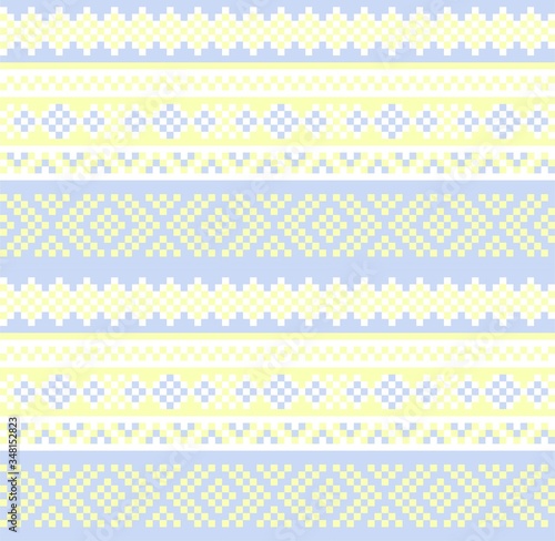 Yellow Christmas Fair Isle Seamless Pattern Background