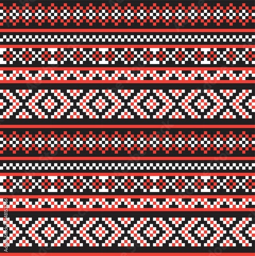 Orange Christmas Fair Isle Seamless Pattern Background
