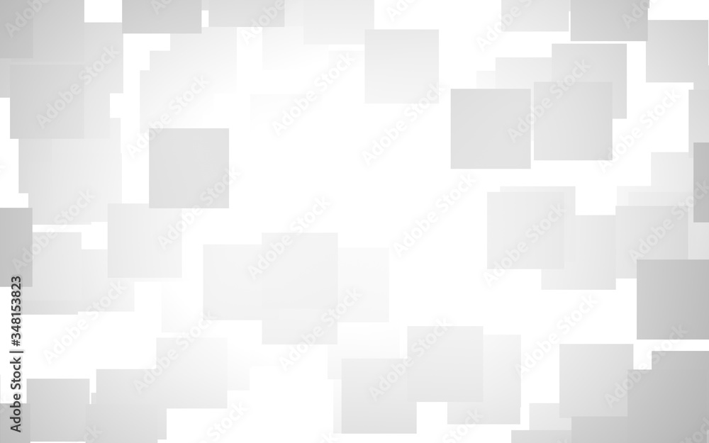 White abstract background. Misty backdrop with grey squares. 3D illustration