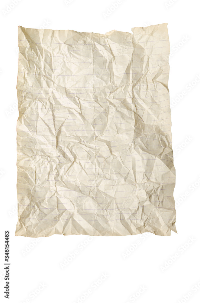 crumpled old paper isolated on white background crumpled old paper isolated on white background