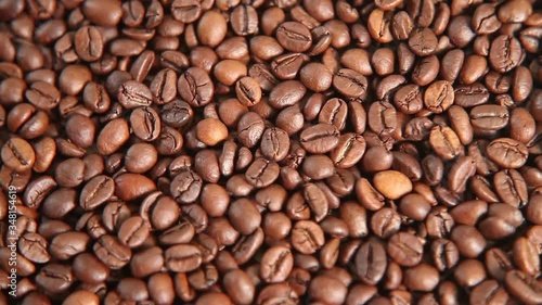 coffee beans rotating top view