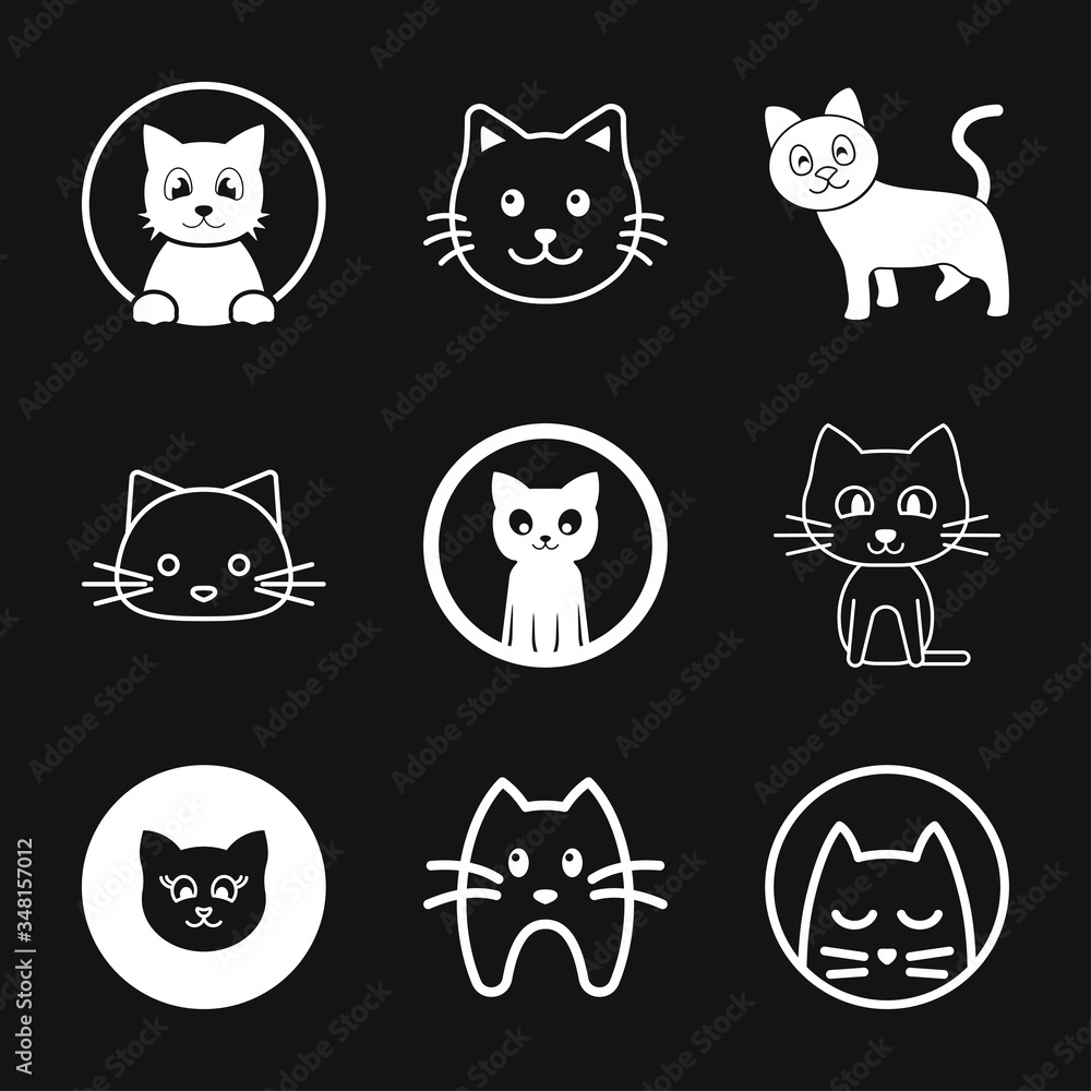 Kitty Vector Icon. Cat symbol isolated on background