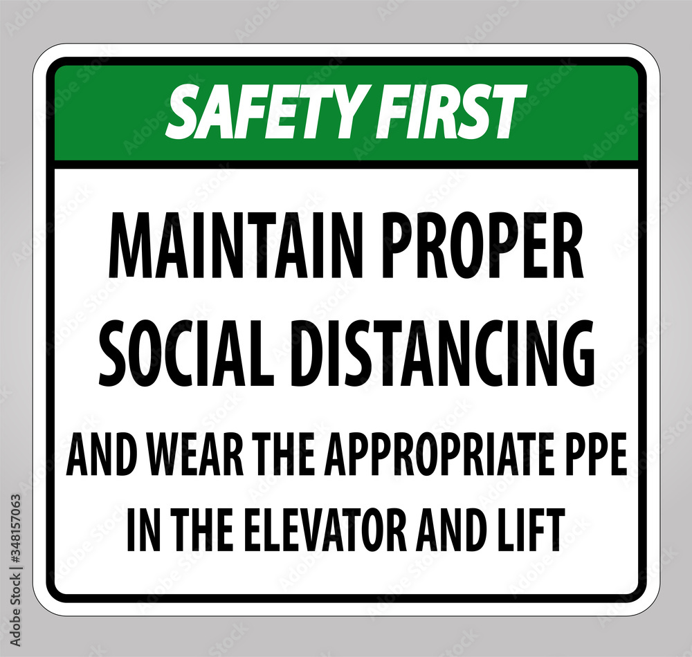Safety First Maintain Proper Social Distancing Sign Isolate On White Background,Vector Illustration EPS.10 Safety First Maintain Proper Social Distancing Sign Isolate On White Background,Vector Illustration EPS.10