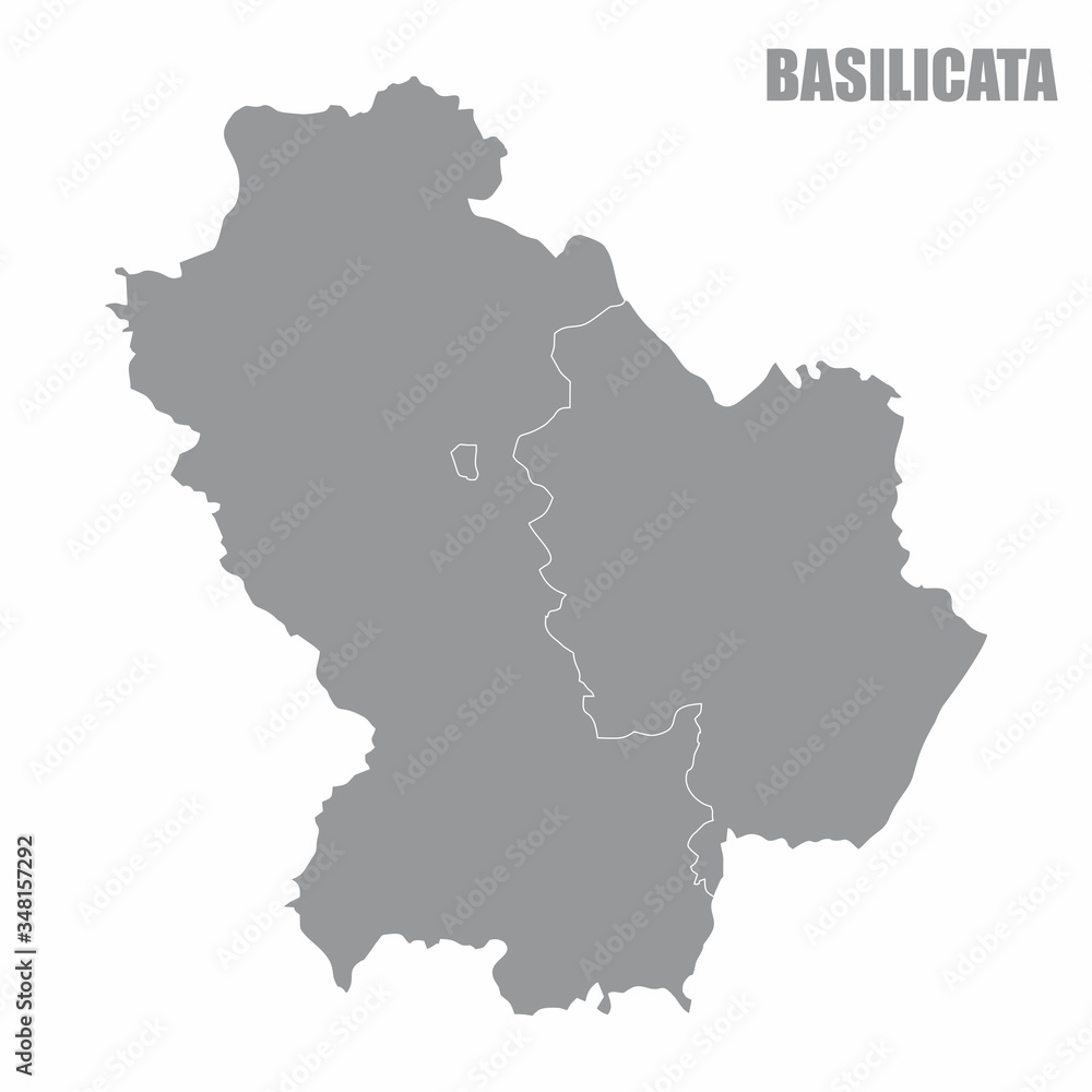 The map of the italian region of Basilicata isolated on white background The map of the italian region of Basilicata isolated on white background