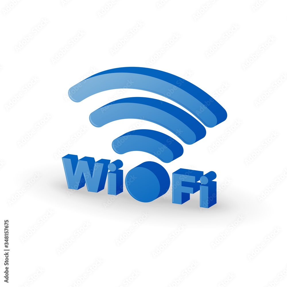 3D isometric blue WiFi symbol isolated on white background, vector illustration 3D isometric blue WiFi symbol isolated on white background, vector illustration