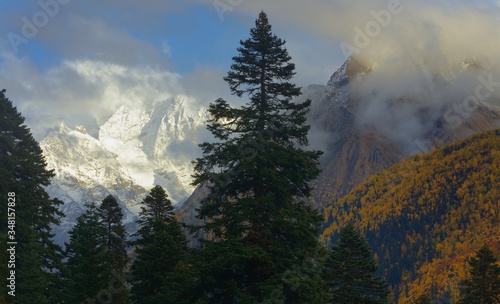Evening in mountains