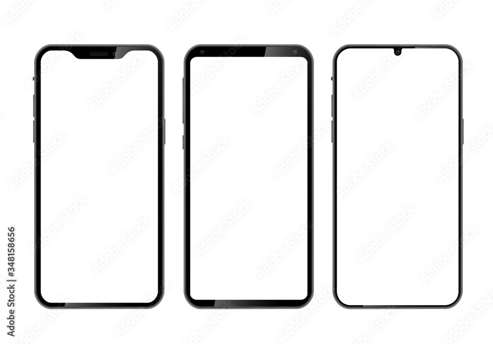 realistic smartphone front mock-up. Vector illustration. realistic smartphone front mock-up. Vector illustration.