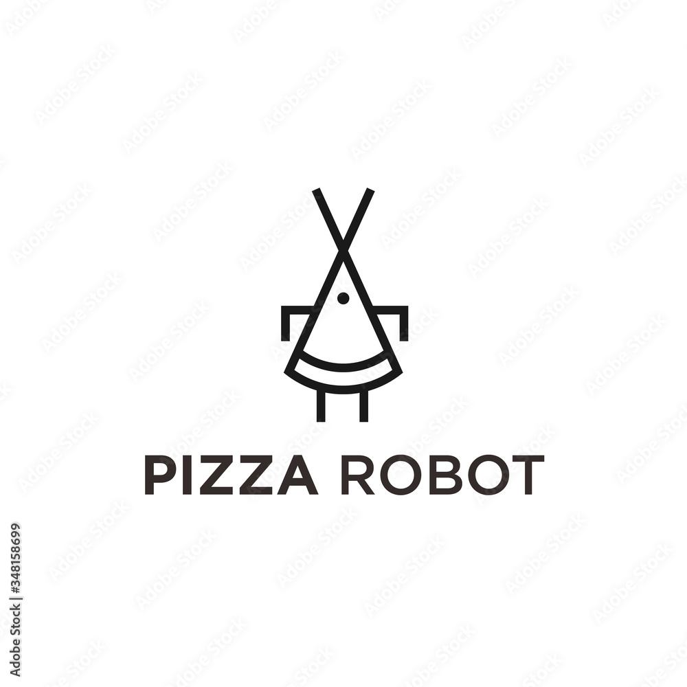 pizza robot logo. vector robot pizza robot logo. vector robot