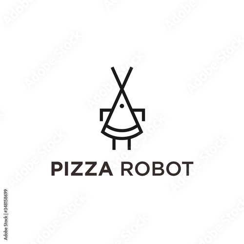 pizza robot logo. vector robot