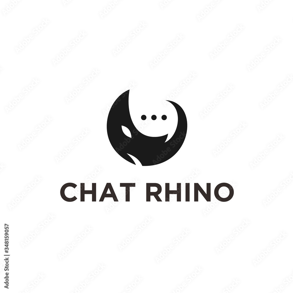 Obraz premium logo chat rhino. rhino vector