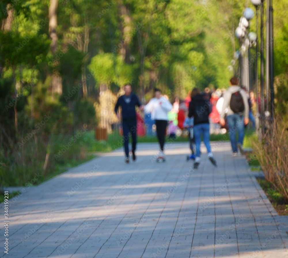 people walking in park