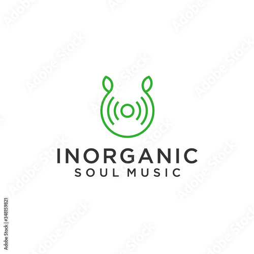 seed record logo. leaf vector