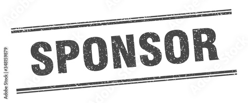 sponsor stamp. sponsor label. square grunge sign