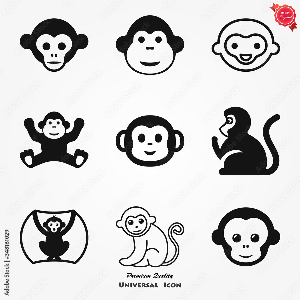 Vector monkey icon isolated on background. Animal symbol Vector monkey icon isolated on background. Animal symbol