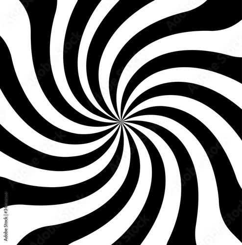 Hypnosis Spiral  concept for hypnosis  unconscious  chaos  extra sensory perception  psychic  stress  strain  optical illusion  headache  migraine. Black and white