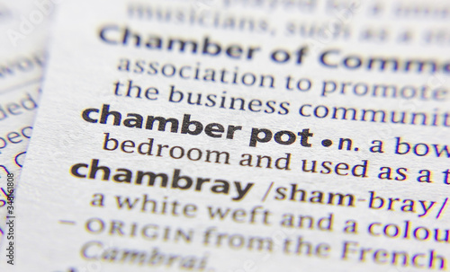 Chamber pot word or phrase in a dictionary.