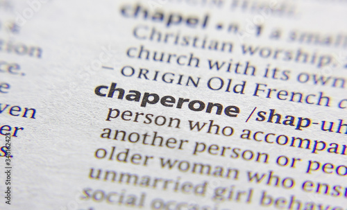 Chaperone word or phrase in a dictionary. photo