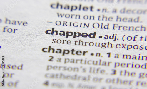 Chapped word or phrase in a dictionary.
