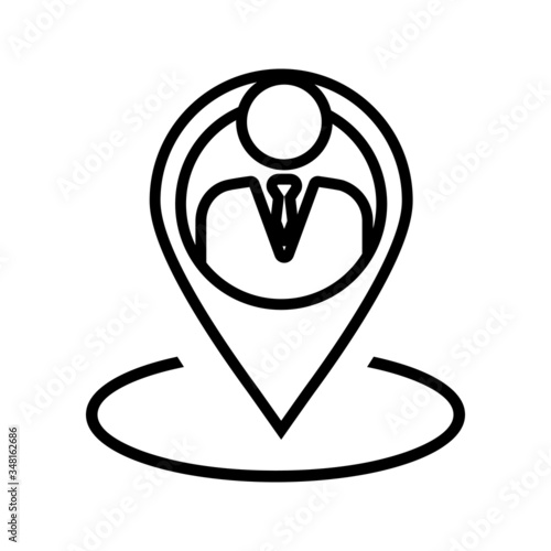 Placement vector icon. job illustration sign. event symbol. private sign.