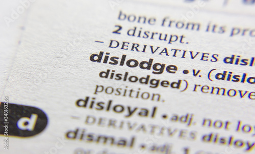 Dislodge word or phrase in a dictionary.