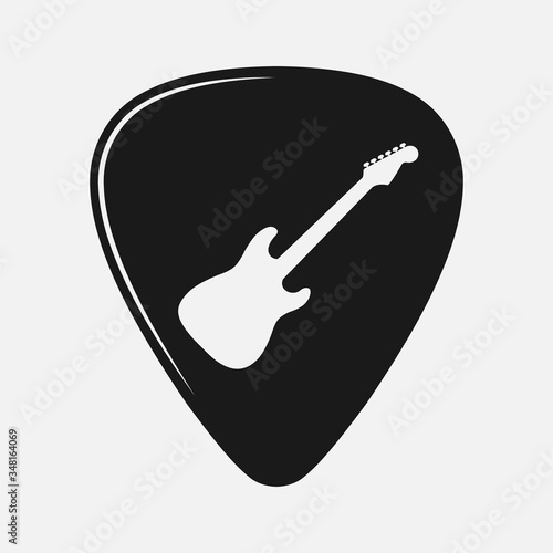 Guitar pick vector icon isolated on white background.