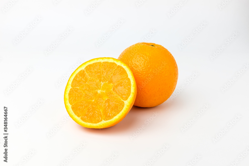 Fresh oranges on white background Fresh oranges on white background