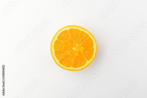 Fresh oranges on white background