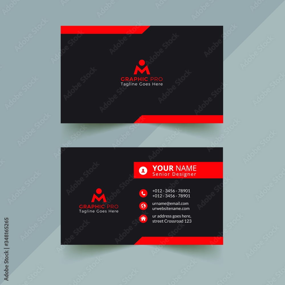 Modern business card design . double sided business card design template . flat orange business card inspiration