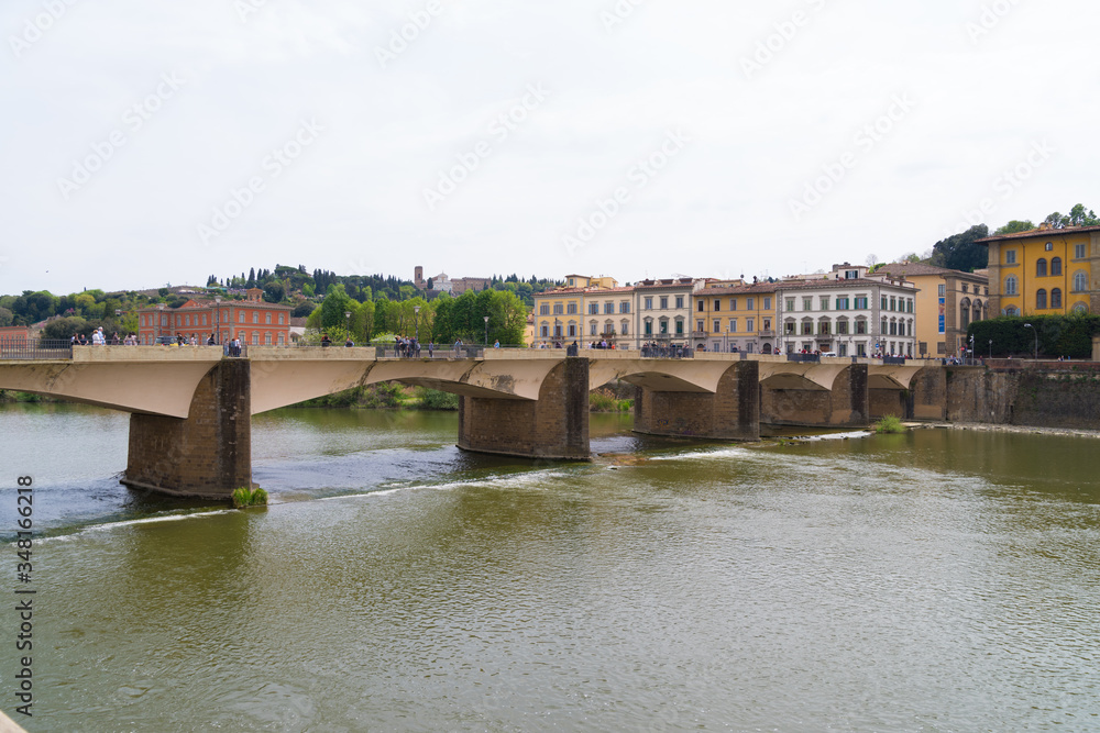 bridge over Arno river in Italy