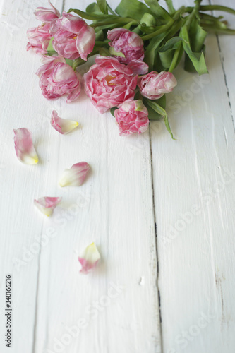 on a white background a bouquet of pink flowers, a bouquet for loved ones 