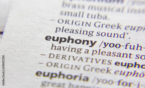 Euphony word or phrase in a dictionary.