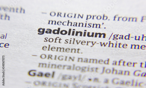 Gadolinium word or phrase in a dictionary.