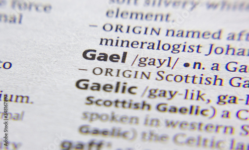 Gael word or phrase in a dictionary.
